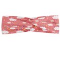 thumbnail image 1 of Nursery Headband, Stars and Dots Filled Background with Hand Drawn Clouds Pastel Colored Pattern, Elastic and Soft Women's Bandana for Sports and Everyday Use, Grey Red Coconut, by Ambesonne, 1 of 3