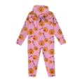thumbnail image 4 of Halloween Onesie Pajama for Kids Gilrs Size 10-12 Cozy Novelty Fall Pumpkin Ghost Hooded Full Zip Jumpsuits Thanksgiving Clothes for Teen Girls Jumpsuit for Outfit Pink 5-6 Years, 4 of 4