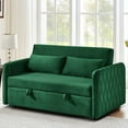Momspeace 55" Modern Velvet Pull Out Sofa Bed Loveseat Lounge Chaise,Sleeper Sofa Bed with