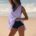thumbnail image 2 of ohmzyzo Lightweight Tank Tops Summer Deep V Neck Athletic Workout Tees Sleeveless Side Slit Loose Fit Shirts Gym Clothes, 2 of 9