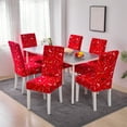 thumbnail image 7 of Cevemin Festive Red Elastic Dining Chair Covers for Christmas - Washable Stretch Chair Protectors with Moose Print, Non-Slip Band for Holiday Parties & Home Decor (36-48cm, Polyester), 7 of 7
