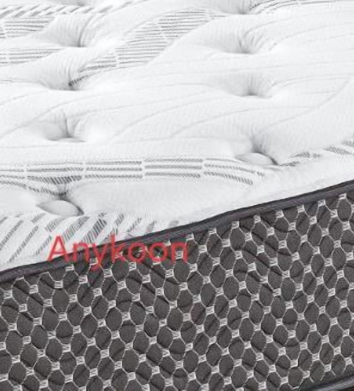 Anykoon 10" Quilted Hybrid Twin XL Mattress, Medium Firm, Foam+Spring, Wicking Fabric, CertiPur