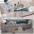 thumbnail image 2 of Folding TV Tray Table, Stable Tray Table with No Assembly Required, TV Dinner Tray for Eating, Foldable Snack Tables for Bed Sofa Marbling, 2 of 7