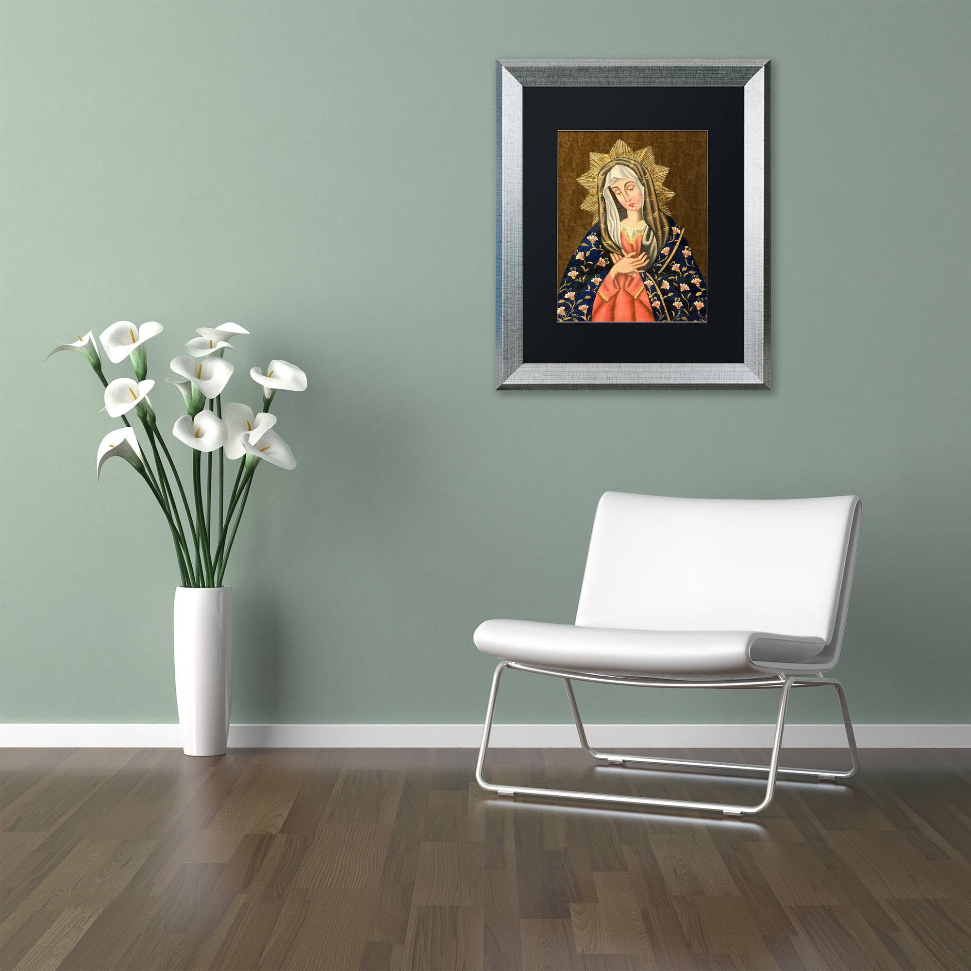 Trademark Fine Art "The Virgin II" Canvas Art by Masters Fine Art, Black Matte, Silver Frame