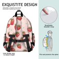 thumbnail image 5 of Strawberry and Blossom Pink Pattern Cute School Backpack Bag for School with Padded Back and Adjustable Shoulder Straps 15.25"x11.5"x5.25", 5 of 5