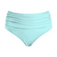 thumbnail image 6 of MNCEKFOD Women's Tummy Control Swim Bottoms Summer Beach High Waist Pleated Swim Trunks Double Layered Triangle Swimsuit Bathing Suit Bottoms Mint Green XXL, 6 of 6