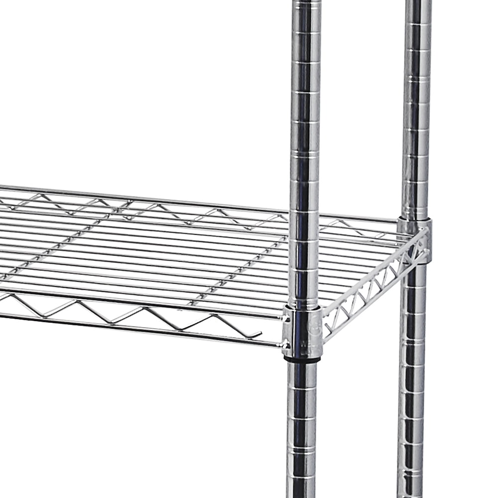 5-Tier Adjustable Storage Metal Rack with Wheels & Shelf Liners Ideal for Garage, Kitchen, and More