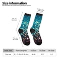 thumbnail image 2 of Gukieu Colorful Rainbow Glitter Print Contrast Color Mid-calf Socks, Sweat-wicking Athletic Socks, Unisex Clothing Accessories, 2 of 6