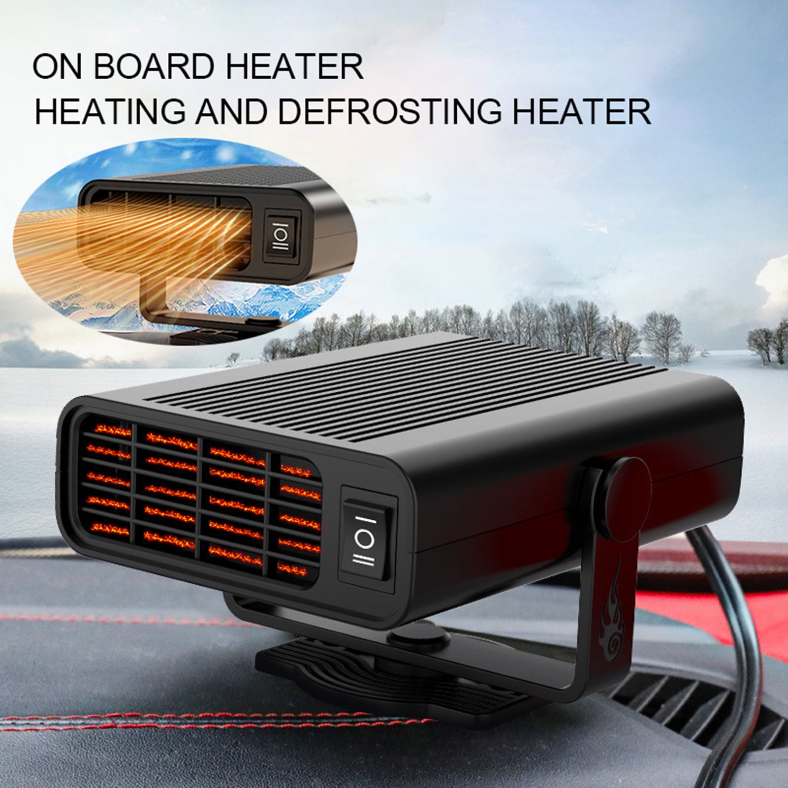 Windfall 12/24V Winter Portable Car Electric Heater Fan Windscreen