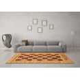 thumbnail image 3 of Ahgly Company Indoor Rectangle Checkered Brown Modern Area Rugs, 6' x 9', 3 of 4