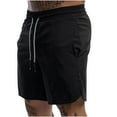 thumbnail image 3 of Quinlirra Mens pants expandable waist Men's Casual Solid Color Casual Drawstring Pockets Elastic Sports Shorts, 3 of 4