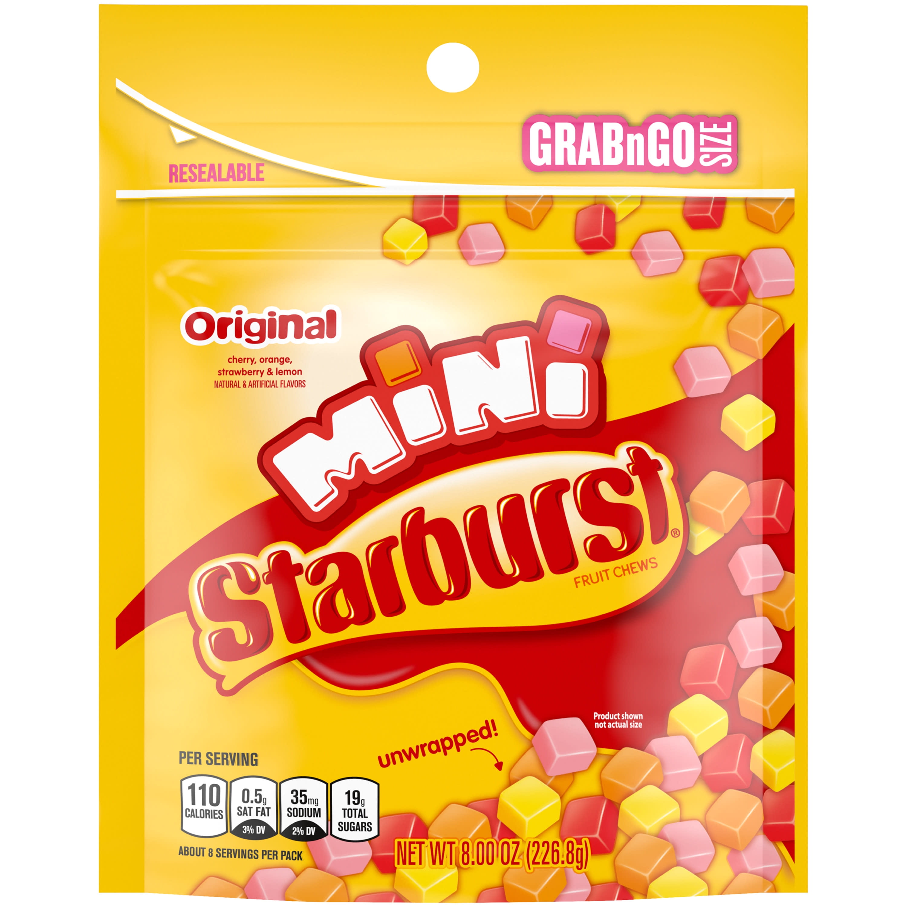 Starburst Original Minis Fruit Chews Gummy Candy, Grab N Go - 8 oz Bag -  Walmart.com