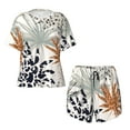 thumbnail image 4 of Picia Tropical Leaves Pajamas Sets for Women Soft Short-Sleeved Pjs with Lounge Shorts Two Piece Sleepwear-X-Large, 4 of 9