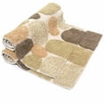 thumbnail image 3 of Chesapeake Pebbles Khaki Cotton Bath Rug Set, 21" x 34" + 24" x 40", Non-Slip (2 Count), 3 of 6