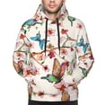 thumbnail image 4 of Bingfone Watercolor Floral With Butterflies Men'S Drawstring Hoodie Long Sleeve Pocket Sweatshirts-X-Large, 4 of 9