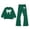 Dark Green, variant on GPOECD Outfits for Girls Long Sleeve Top and Flare Pants with Bow Print Elegant Two Piece Outfit Girls' Clothing Sets,Sky Blue,8-9 Years