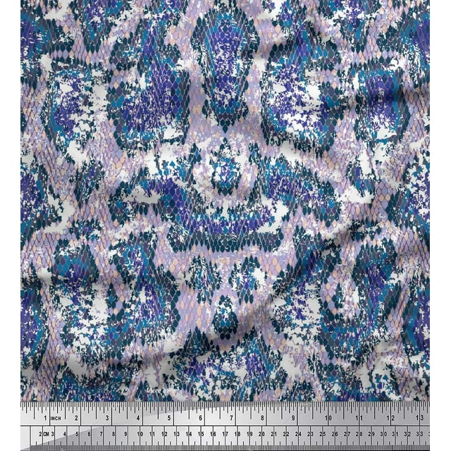 Soimoi Viscose Chiffon Fabric Snake Animal Skin Decor Fabric Printed Yard 42 Inch Wide