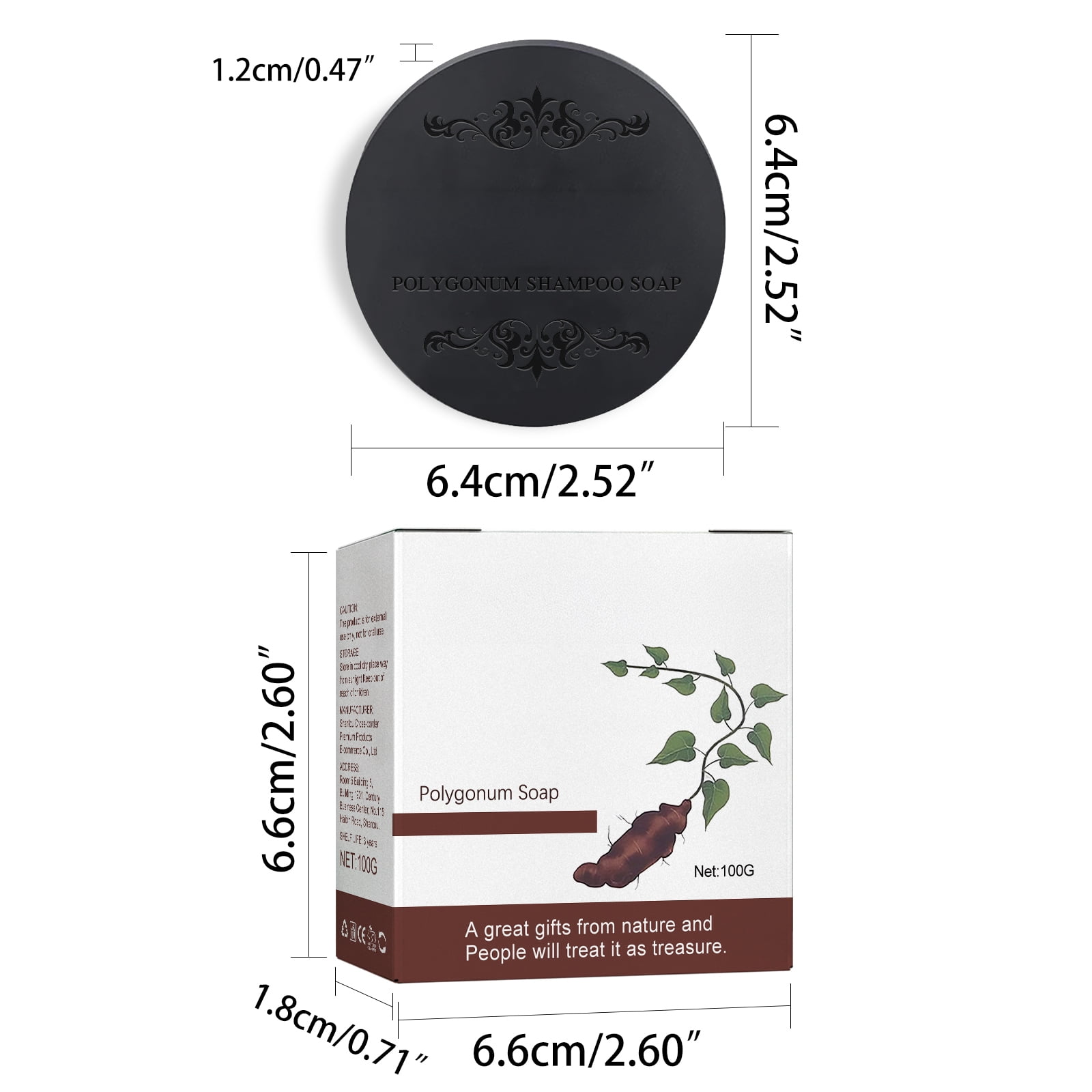 Alvantor Shampoo Bar for Growth with Polygonum Multiflorum, Anti-Dandruff, Nourishing Solid Hair Care Soap, 3.52oz