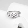thumbnail image 5 of Total 5ct D Color Moissanite Three Stone Engagement Rings for Women 925 Sterling Silver Lab Diamond Jewelry, 5 of 7