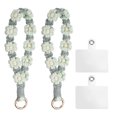 thumbnail image 1 of Uxcell 2 Pcs Correa para Teléfono con Pestañas de Sujeción, Pulsera Lanyard para Teléfono Celular Hecha a Mano para Mujeres y Niñas, Verde Claro, 1 of 7