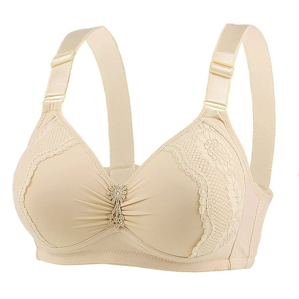 Aayomet Womens Sports Bras and Sexy Large Size Underwear Without Steel Ring  Thin Full Shape Lace Bra (Beige, 48)