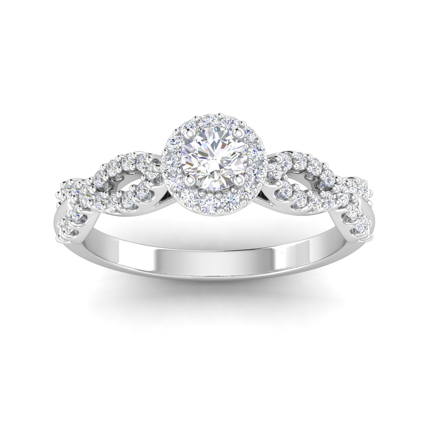 Certified 3/4 Carat TW Diamond Infinity Engagement Ring in 10k White Gold (G-H, I2-I3)