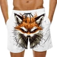 thumbnail image 3 of Lcziwo Mens Stretch Bathing Suit Funny Cartoon Print Summer Beach Shorts Drawstring Elastic Waist Loose Swim Trunks White,S, 3 of 7