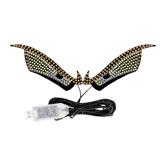 KRONDO 2025 New Ghost Car Decoration Light Green Eye USB Light LED Car V8B1 Devil Mode Decoration 11 Eye