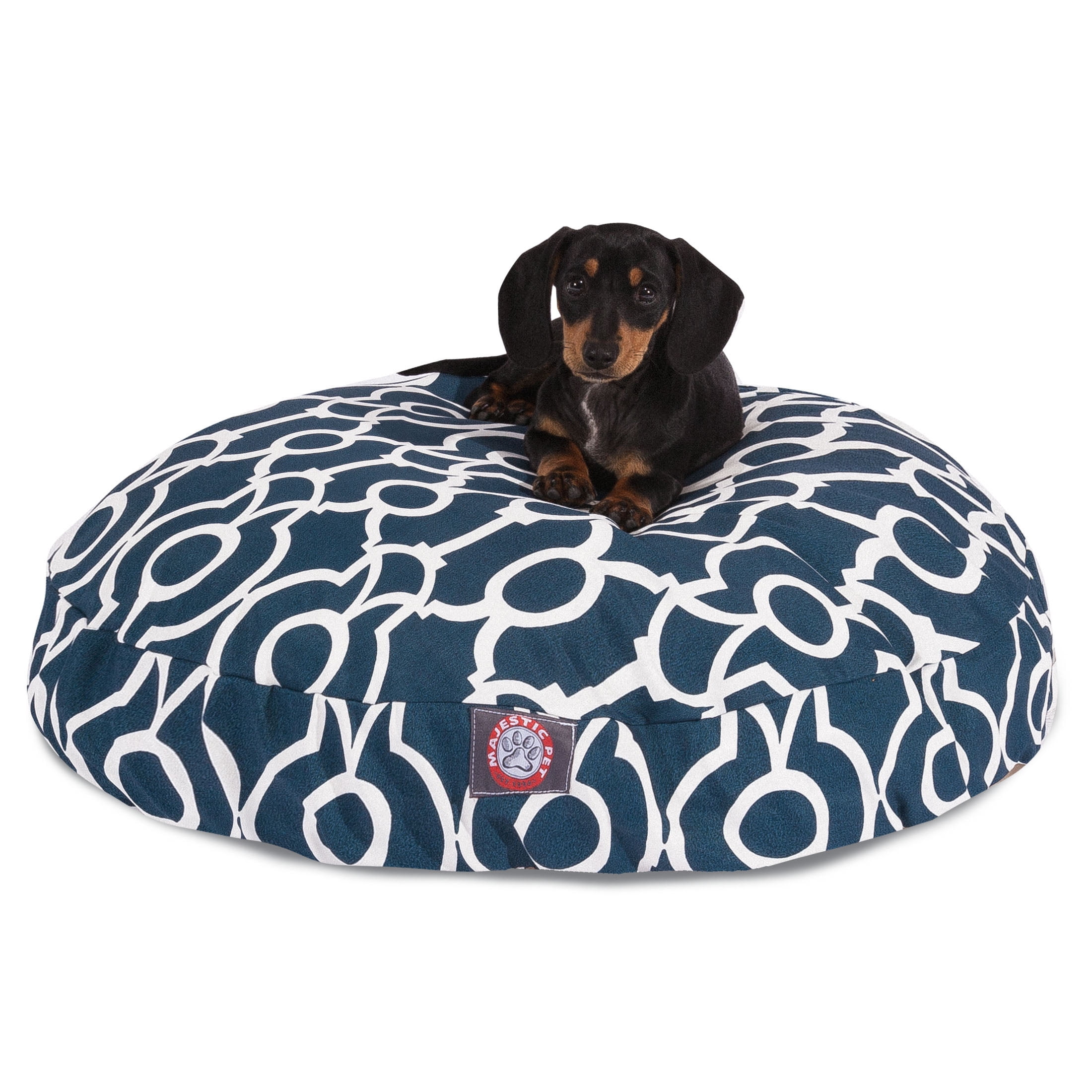 Majestic Pet Athens Round Dog Bed Treated Polyester Removable Cover