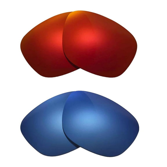 Walleva 2 Paris Polarized Replacement Lenses For Ray-Ban RB4147 60mm Sunglasses-Fire Red   Ice Blue
