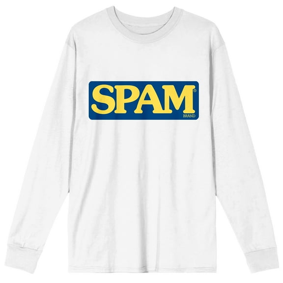 Spam Brand Logo Men's White Long Sleeve Shirt-Medium