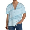 thumbnail image 3 of Wukai Blue Marble Men's Casual Short-Sleeve Button Down Shirt - Lightweight Summer Dress Shirt for Daily Wear-Medium, 3 of 7