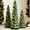 Green w/ Multicolor Lights, variant on Set of 3 Pre-Lit Hand-Painted Ceramic Tabletop Christmas Trees