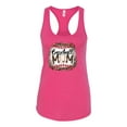 thumbnail image 3 of Wild Bobby, Baseball Mom Jaguar Print Sports Ladies Racerback Tank Top, Raspberry, Large, 3 of 5