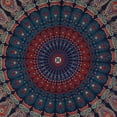 thumbnail image 3 of Bless International Indian hippie Bohemian Psychedelic Golden Blue Peacock Mandala Wall hanging Bedding Tapestry (Midnight Blue, Poster(30x40Inches)(76x101cms)), 3 of 4