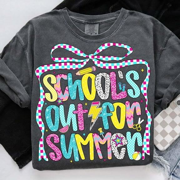 School's Out for Summer T-shirt, Last day of School Shirt, Teacher Appreciation Shirt, School Shirt, Kids summer break, Preppy Summer Teacher School TH-A1505