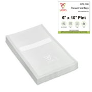 Vesta Precision Vacuum Seal Bags | 6x10 inch | Pint | 100 Count | Clear and Embossed