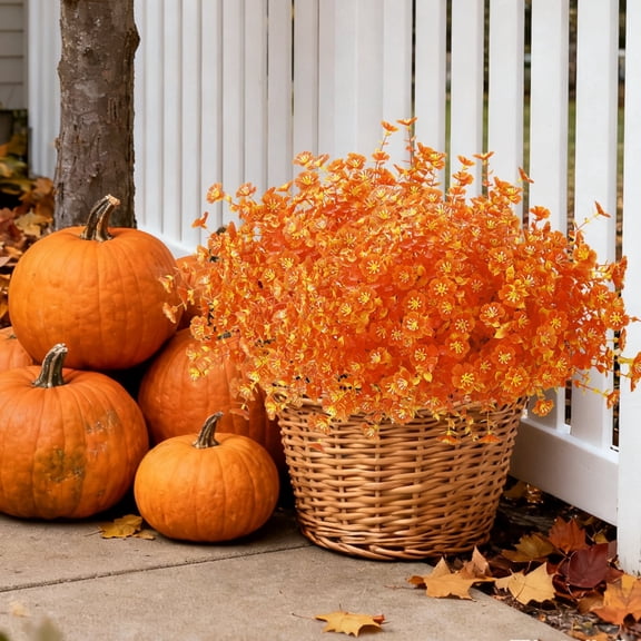12 Bundles Artificial Mums Fall Fake Flowers