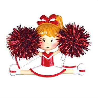 Cheerleader Red Personalized Christmas Ornament DO-IT-YOURSELF