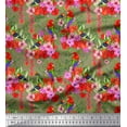 thumbnail image 1 of Soimoi Green Cotton Poplin Fabric Laceleaf & Macaw Parrot Bird Printed Craft Fabric by The Yard 42 Inch Wide, 1 of 1