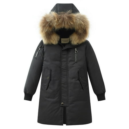 

Dadaria Toddler Winter Coat 4-14T Kids Girls Boys Hooded Down Coats Winter Warm Jacket Solid Puffers Outerwear Black 170 Toddler