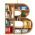 thumbnail image 1 of Adorno Bibliotecario para Amantes Los Libros Libro en Forma Letra Acrílico Navidad, 1 of 9