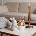 thumbnail image 4 of Easter Eggs Decoration Ceramic Rabbits Egg Cups Ceramic Egg Holders for Soft Boiled Eggs and Easter Bunny Egg Stand Decoration, New, White, 4 of 6