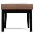 thumbnail image 4 of Simpli Home Lacey 26 inch Wide Contemporary Rectangle Small Tufted Ottoman Bench in Distressed Saddle Brown Vegan Faux Leather, 4 of 8