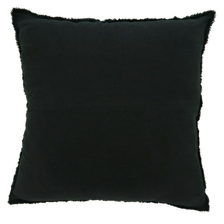 

Saro Lifestyle-1PK Fringed Design Down-Filled Throw PillowBlack