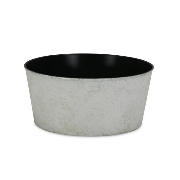 Contemporary Home Living 11.5" Beige and Black Round Tapered Planter