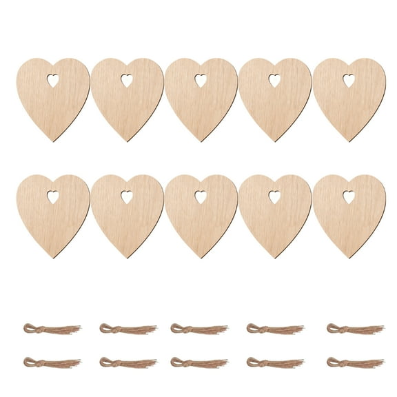 100 Pcs Wood Slices, Unfinished Christmas Wooden Ornaments Hanging Embellishments Crafts for DIY Art Crafts Gift Decoration, Holiday Hanging Decoration