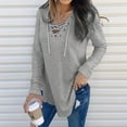 thumbnail image 2 of Tall Womens Shirts Women V Neck Strap Long Sleeve T-Shirt Top Autumn Blouse, 2 of 4