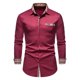 thumbnail image 1 of Blusa y camisa de manga larga con cuello vuelto para hombre, informal, de moda, con bolsillo y manga larga, para hombre, 1 of 3