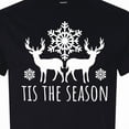 thumbnail image 4 of Inktastic Tis the Season White Reindeer Silhouette and Snowflakes T-Shirt, 4 of 5